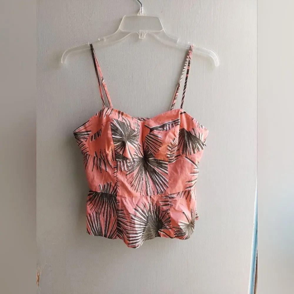 Bustier Summer Top " A New Day" Tropical Crop Top Size M - Picture 1 of 6